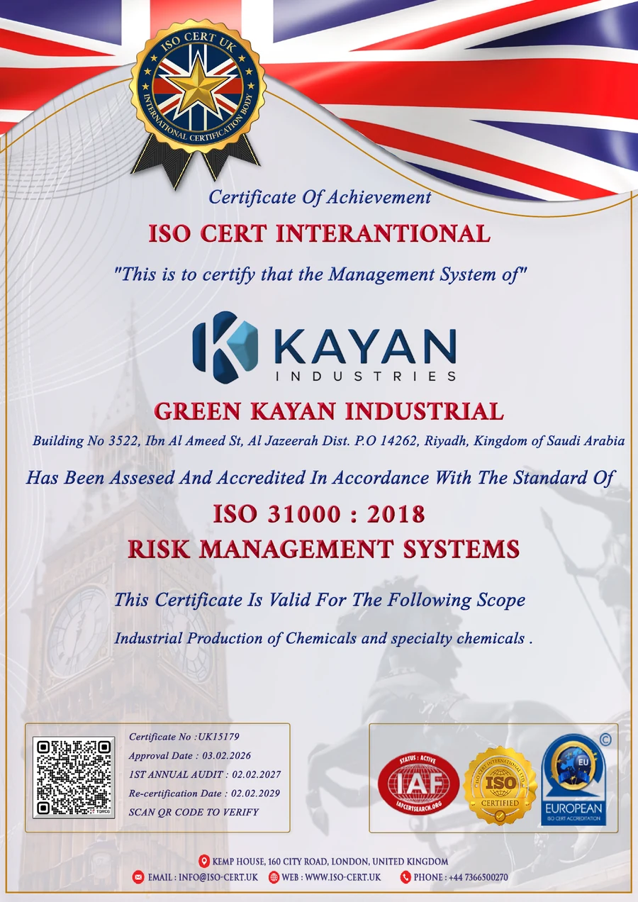 ISO 31000:2018 certificate preview